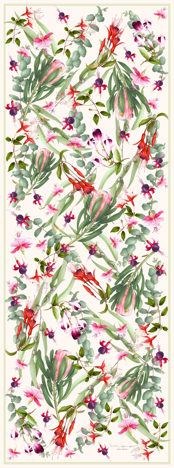 Étole "Senteurs australes" ivoire