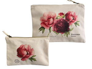 Pochette "Pivoines" grand modèle.
