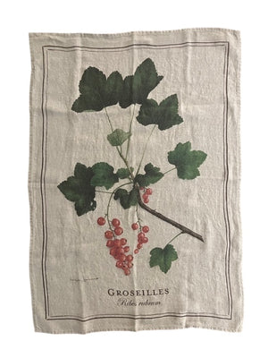 Torchon en lin "Groseilles"