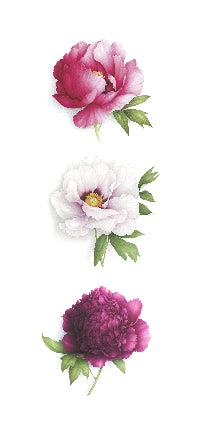 Pivoines - Triptyque vertical