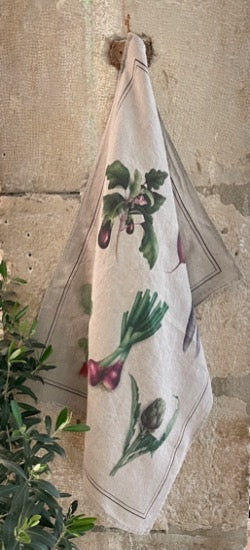 Torchon en lin "Légumes"