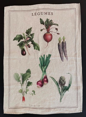Torchon en lin "Légumes"