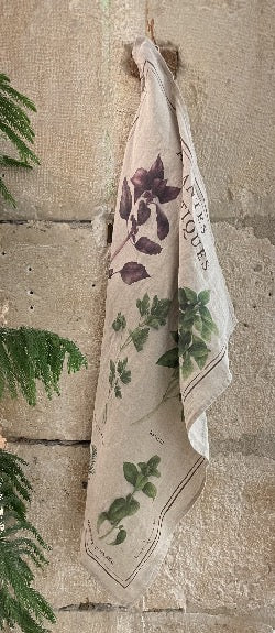 Torchon en lin "Plantes aromatiques"