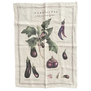 Torchon en lin "Aubergines"